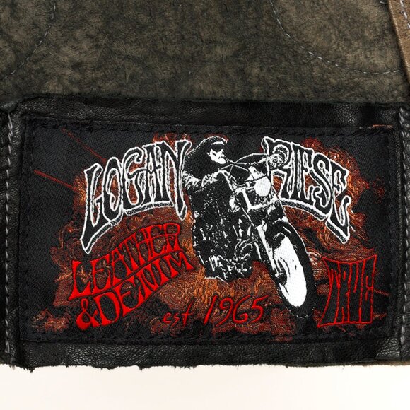 Logan Riese Brown Leather Metallic-Applique Jacket - Picture 10 of 10